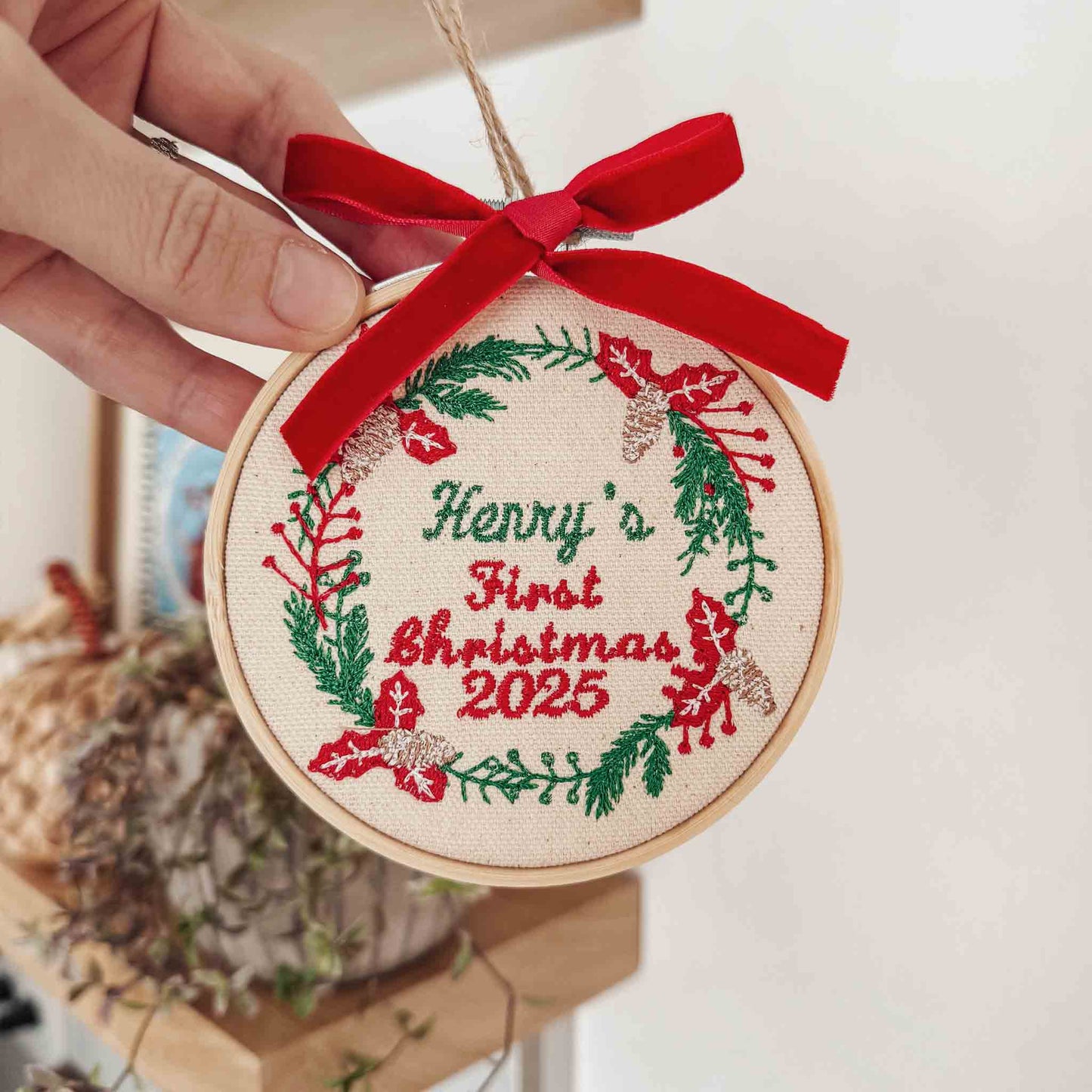 Personalized Baby's First Christmas Embroidery Ornament