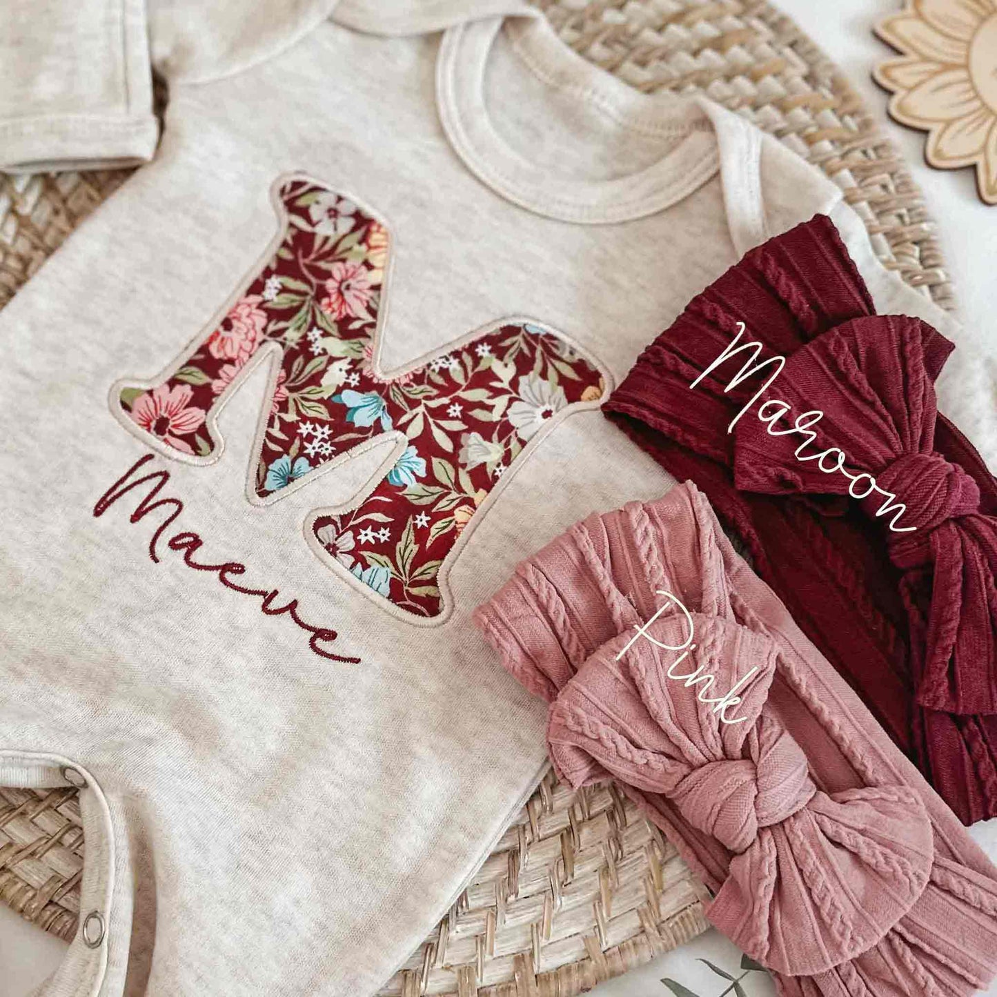 Personalized baby girl romper - ADD NAME AT CHECKOUT NOTES