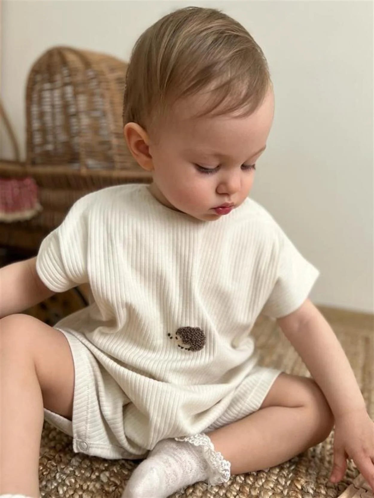 Rib-Knit Shortie Romper