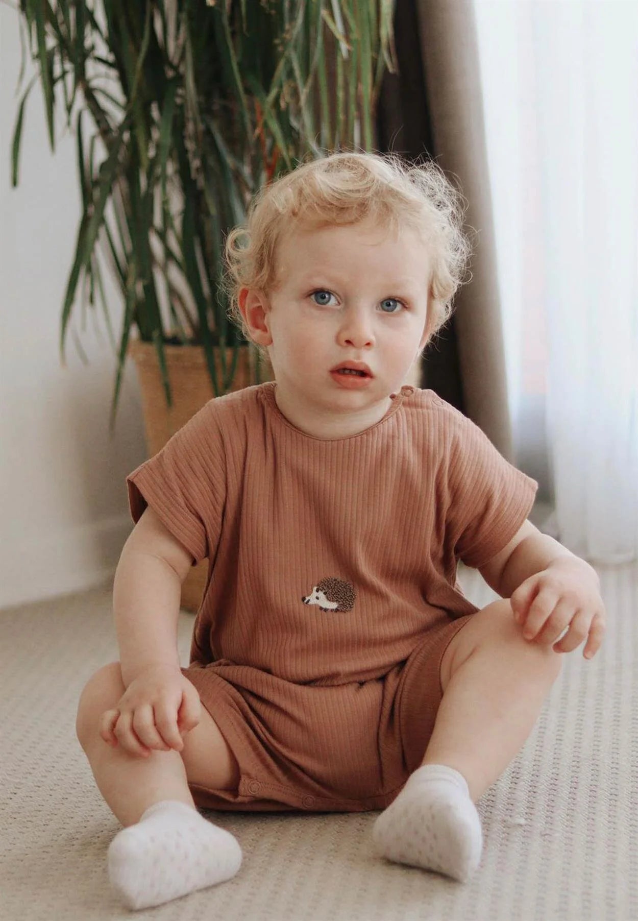 Rib-Knit Shortie Romper