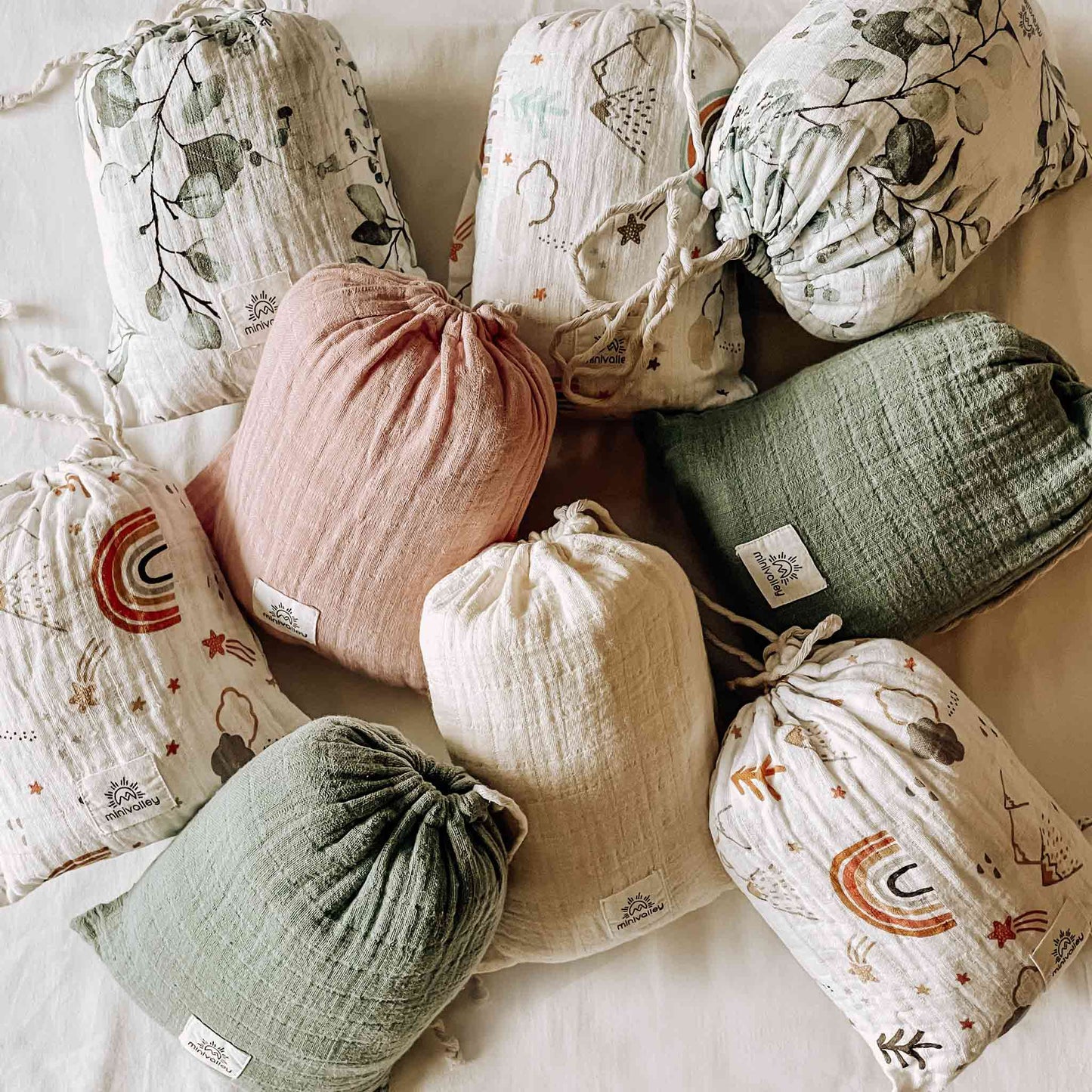 Off White Muslin MINI Crib Sheet