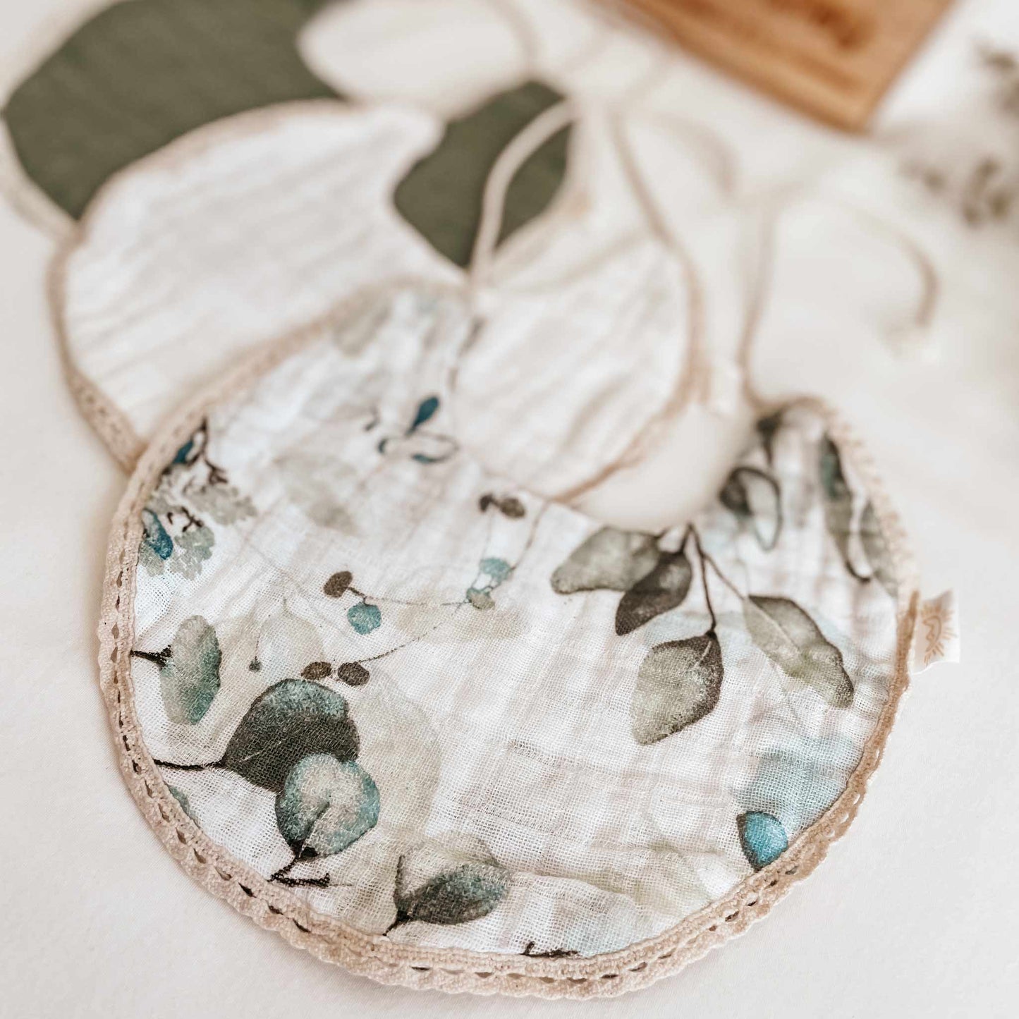 Green Boho Bib Set of 2