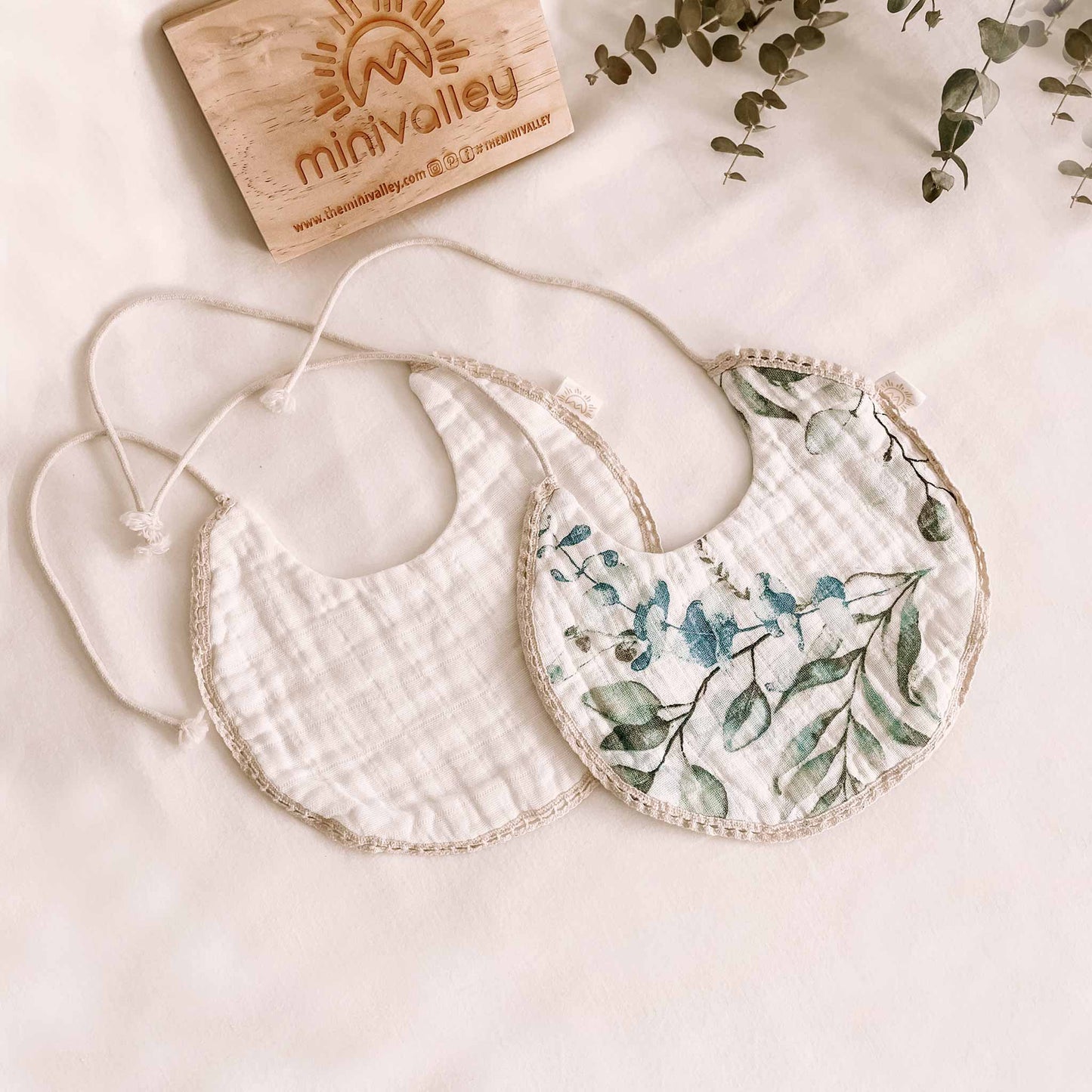 Green Boho Bib Set of 2