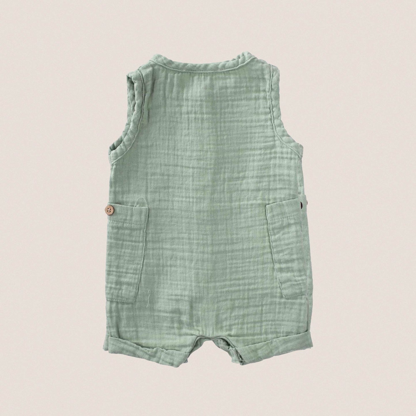 Sage Muslin Shortie Romper