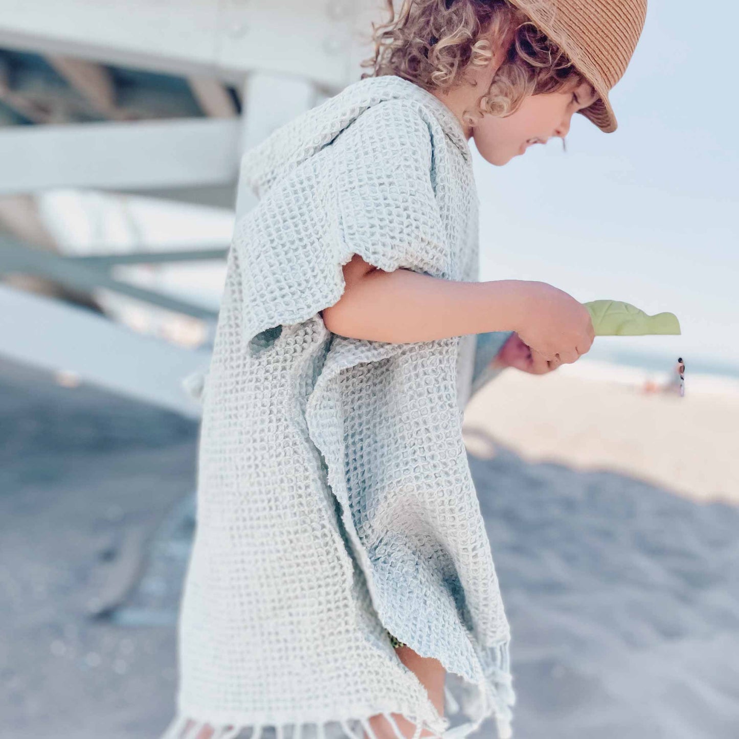 Sea Glass Waffle Poncho
