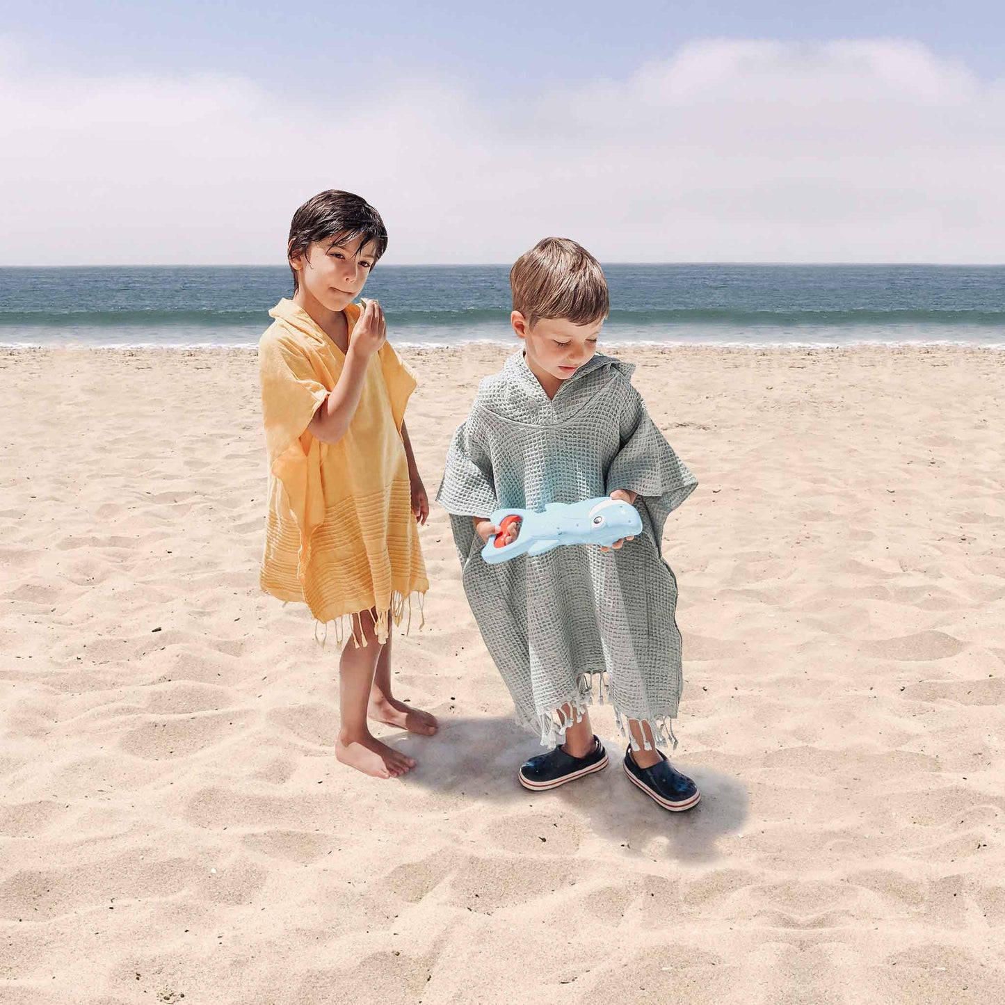 Sea Glass Waffle Poncho