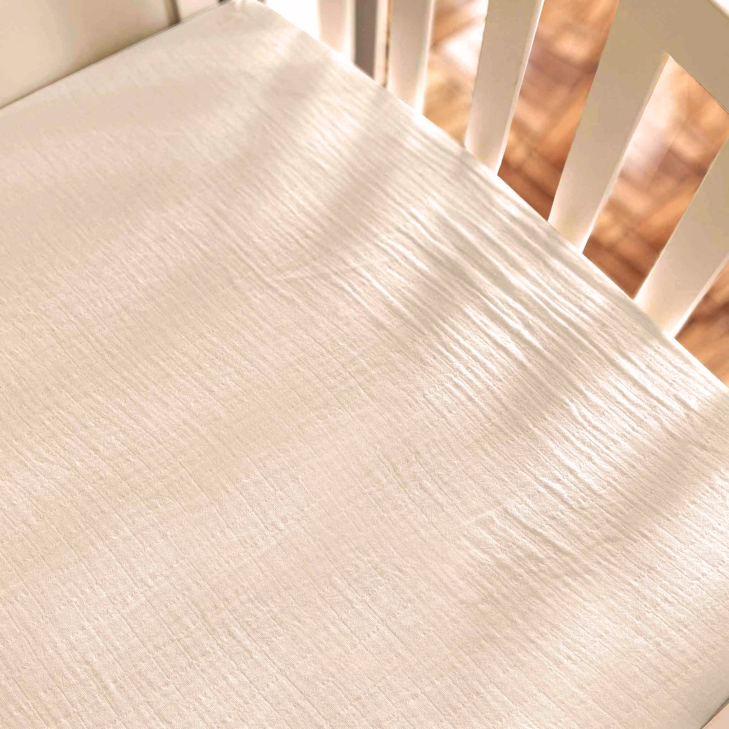 Off White Muslin MINI Crib Sheet