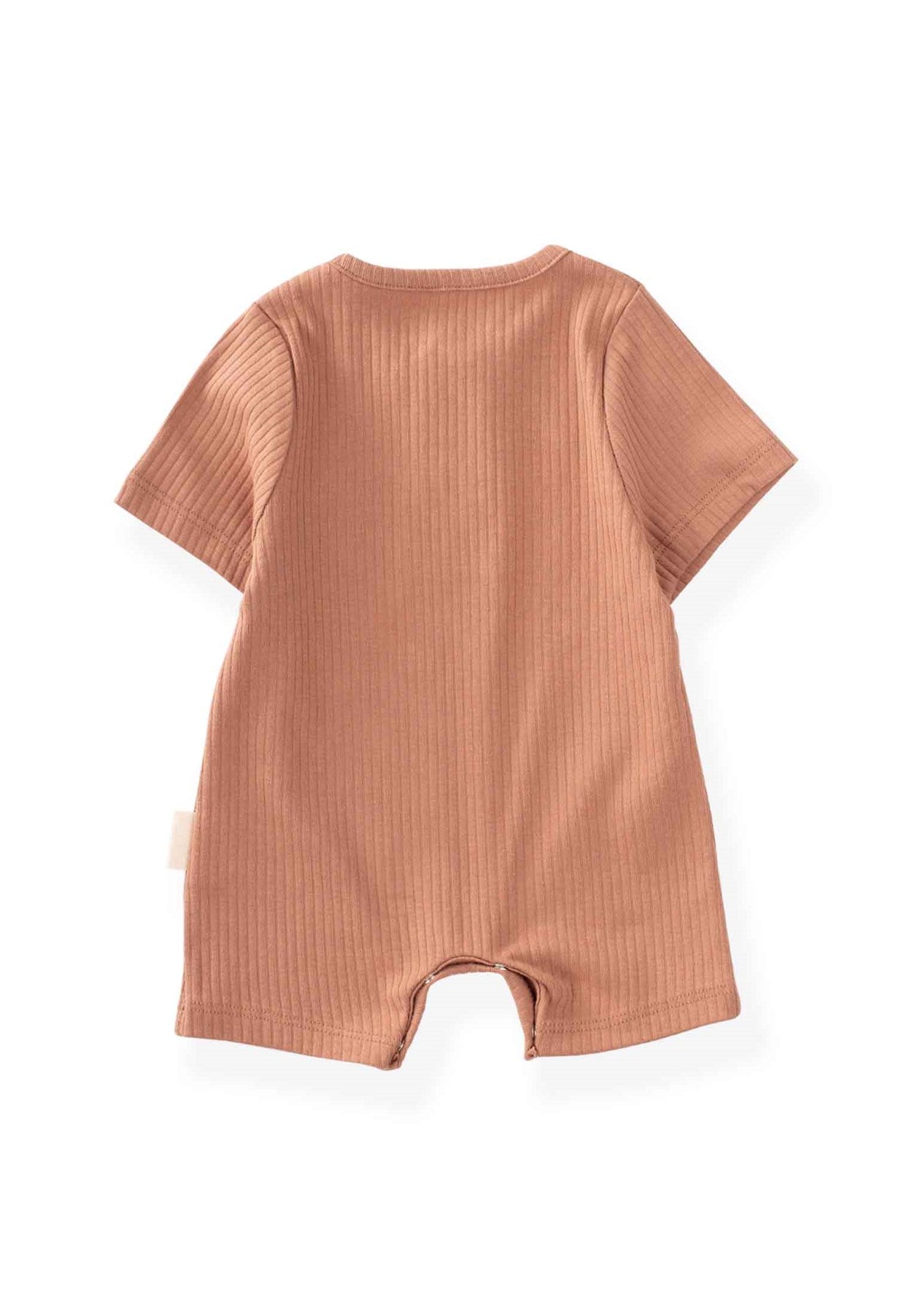 Rib-Knit Henley Romper