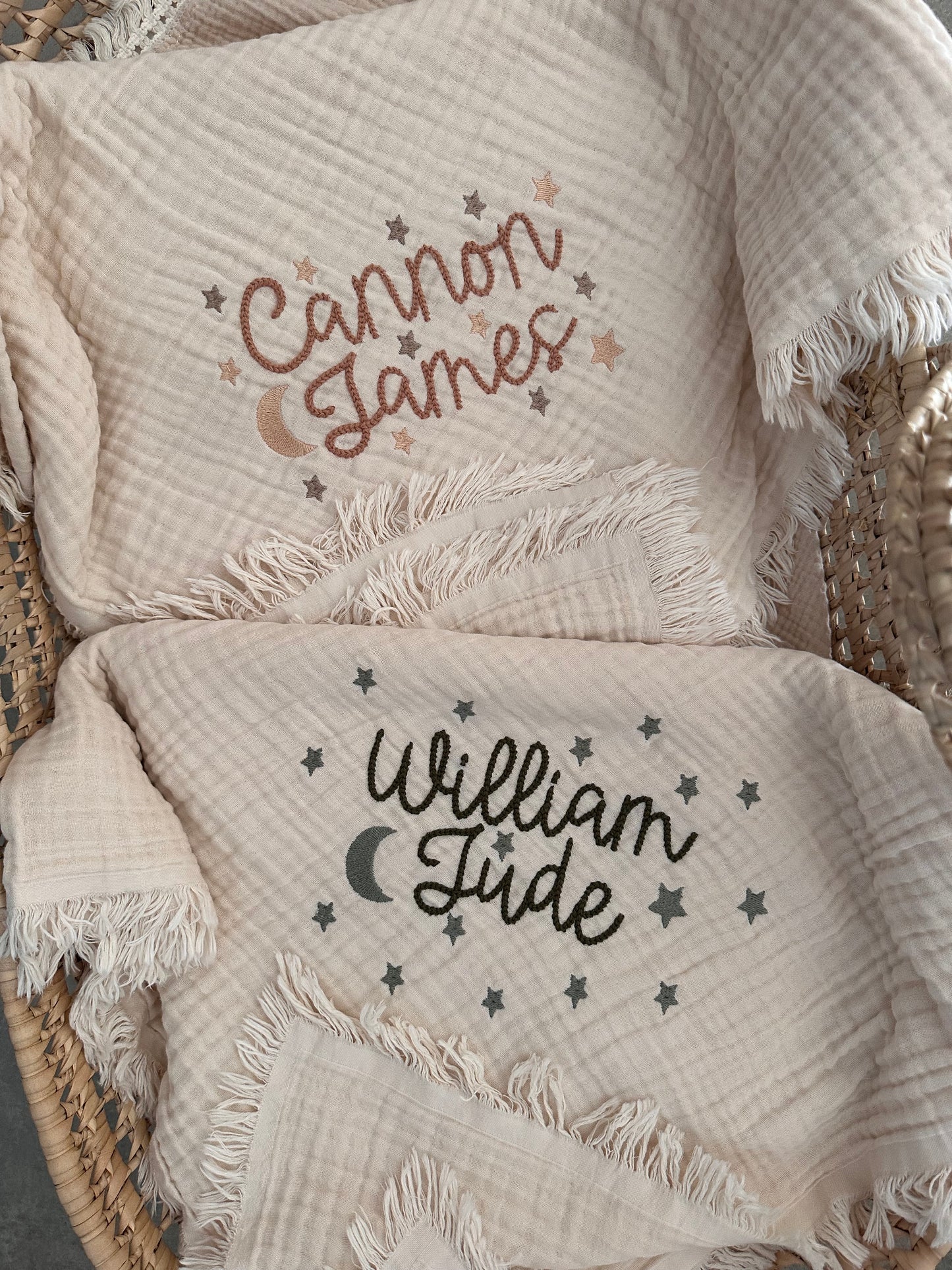 Personalized Embroidered Baby Boy Receiving Blanket