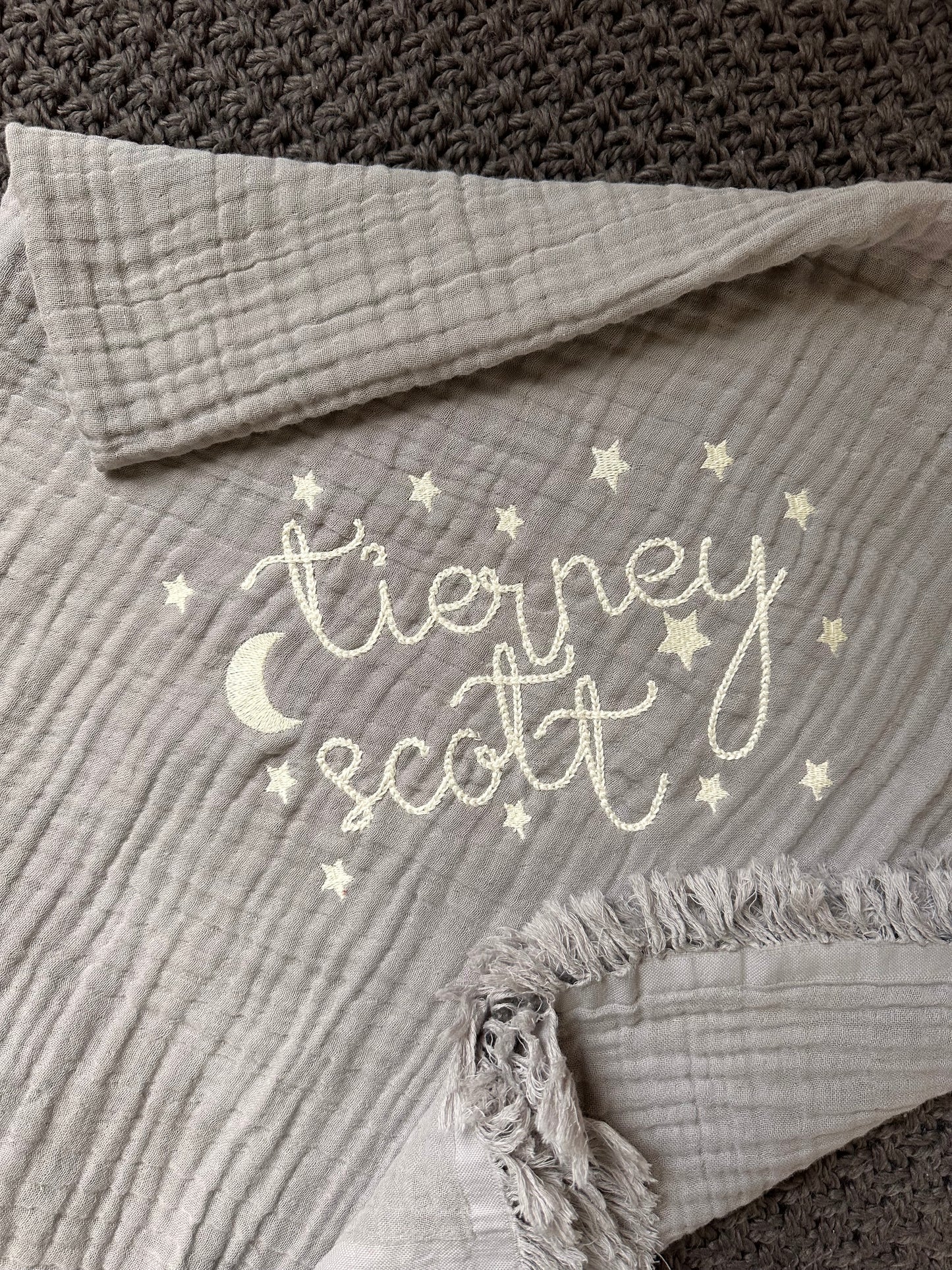 Personalized Embroidered Baby Boy Receiving Blanket