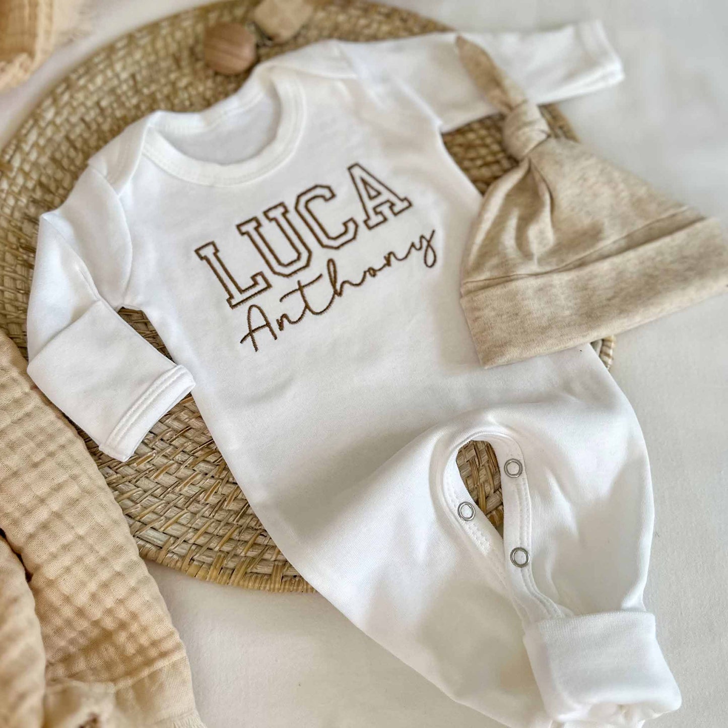 Personalized baby boy romper - ADD NAME AT CHECKOUT NOTES