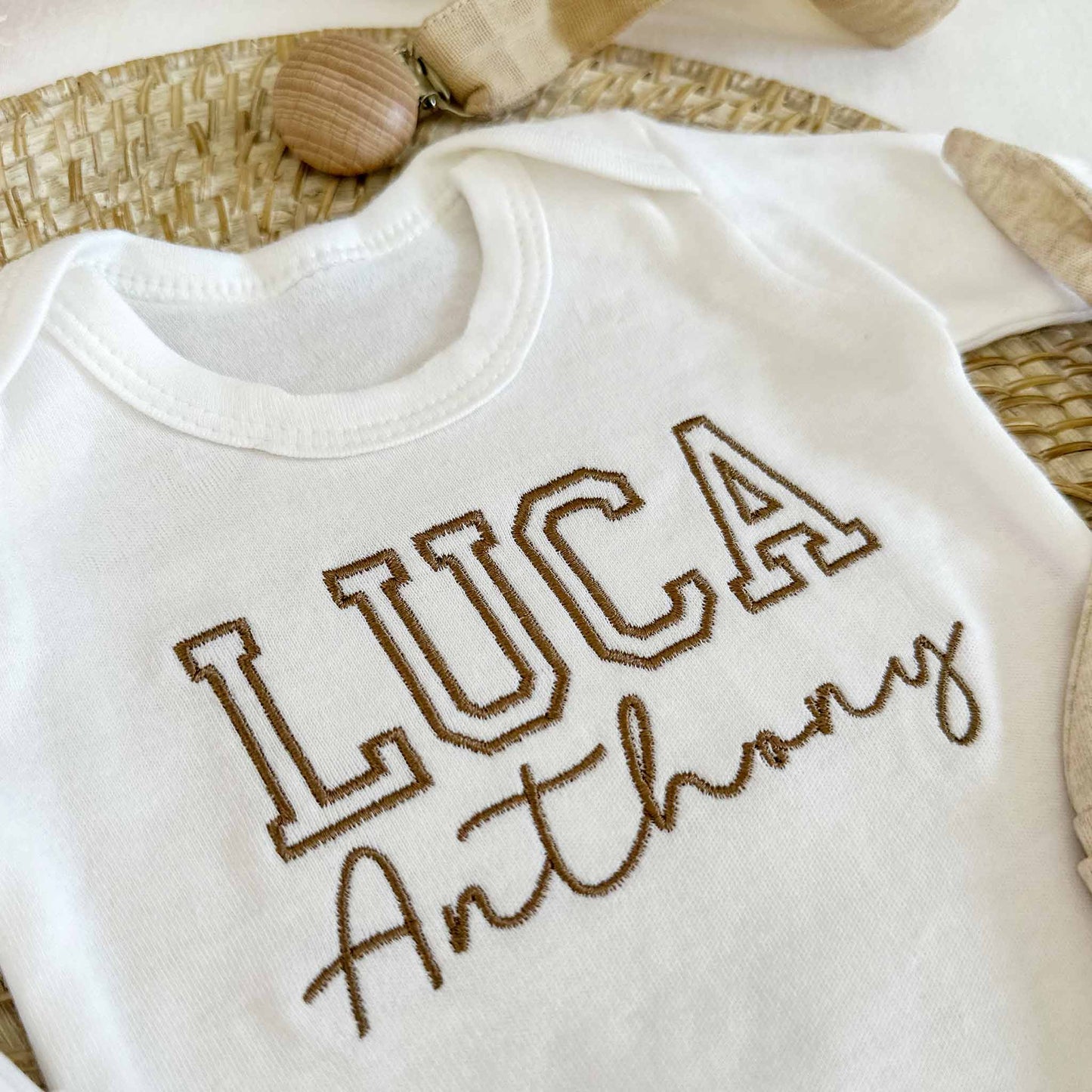 Personalized baby boy romper - ADD NAME AT CHECKOUT NOTES