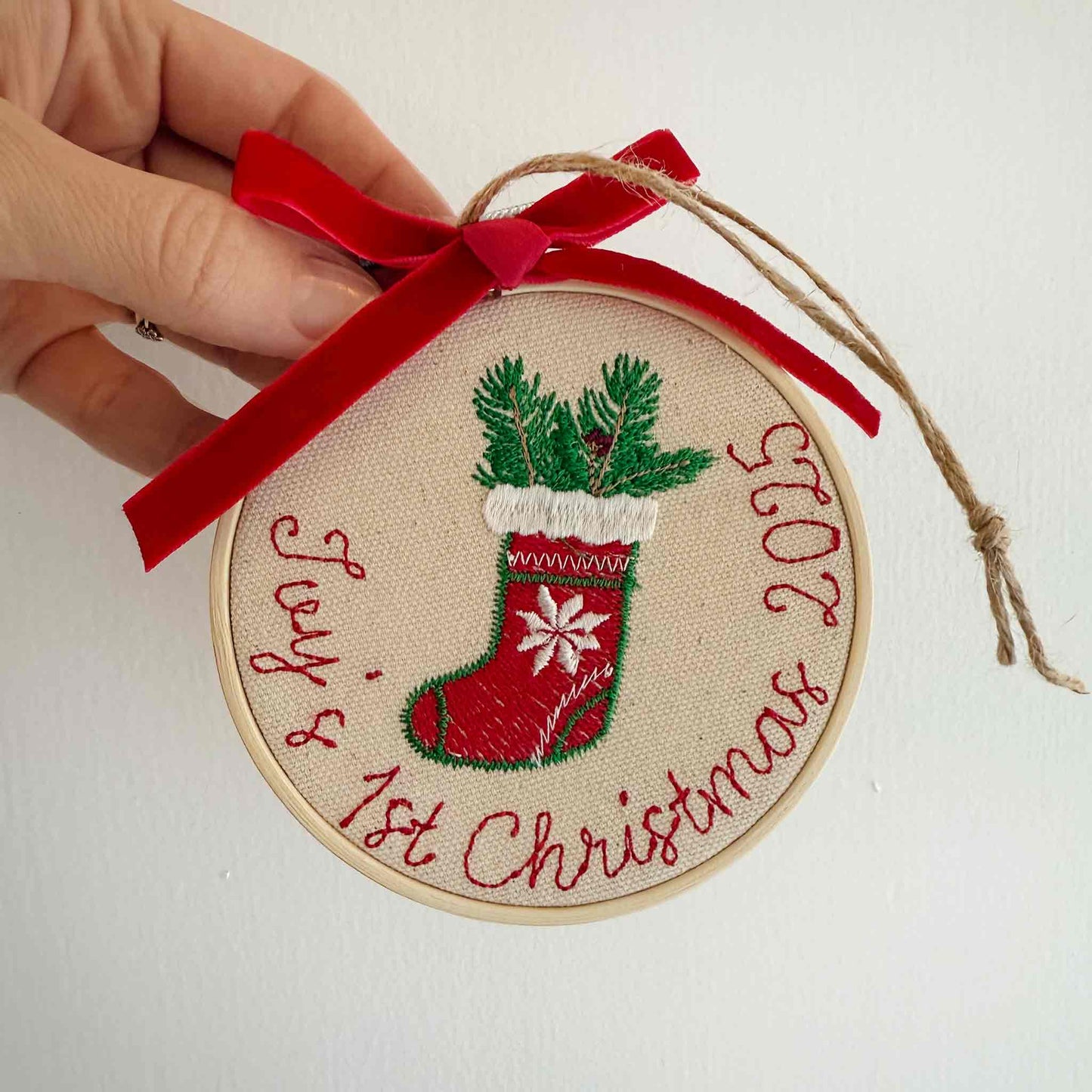 Personalized Baby's First Christmas Embroidery Ornament