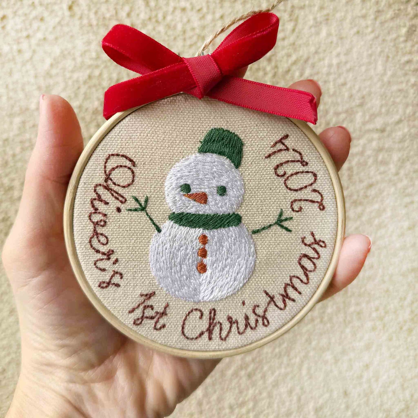 Personalized Baby's First Christmas Embroidery Ornament