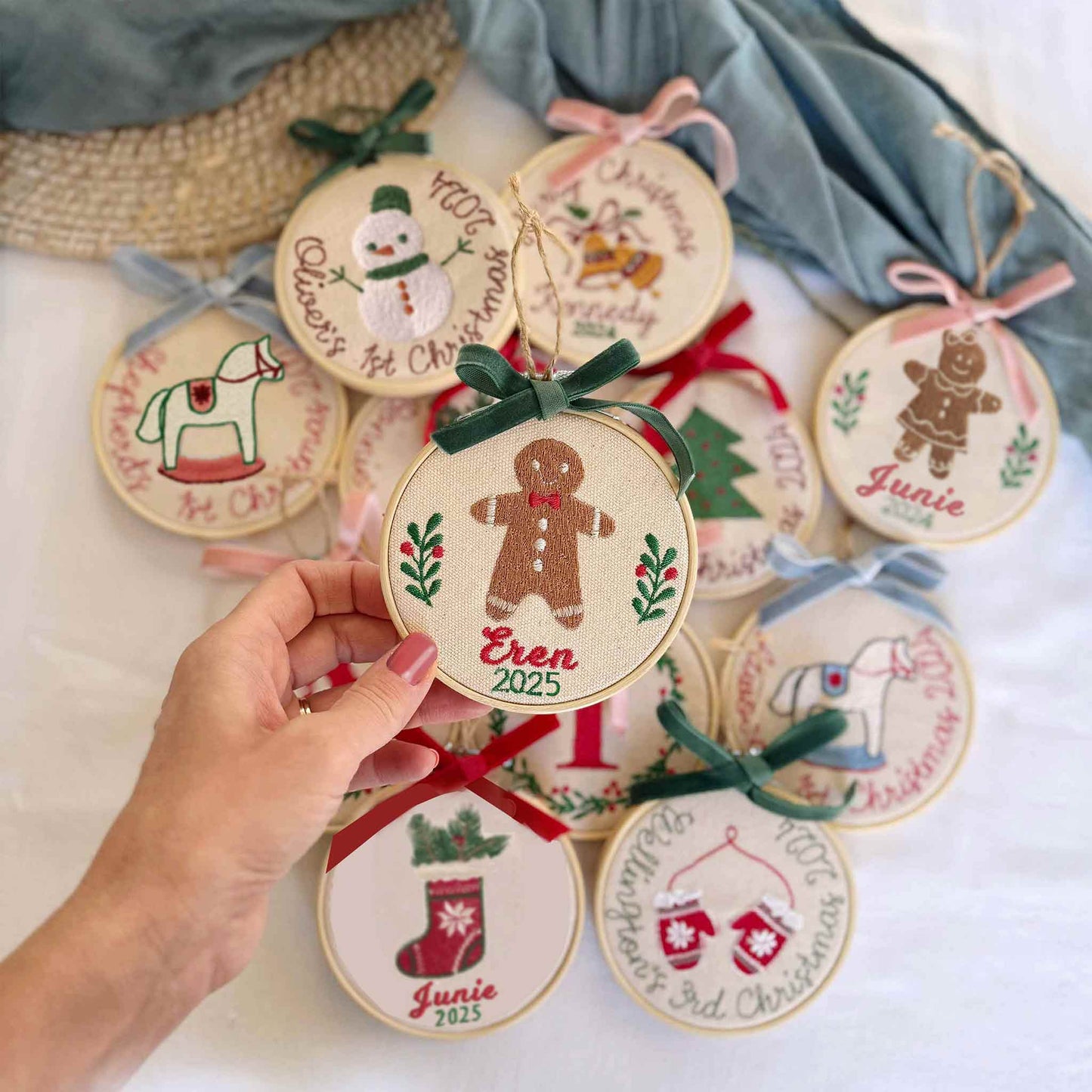 Personalized Baby's First Christmas Embroidery Ornament