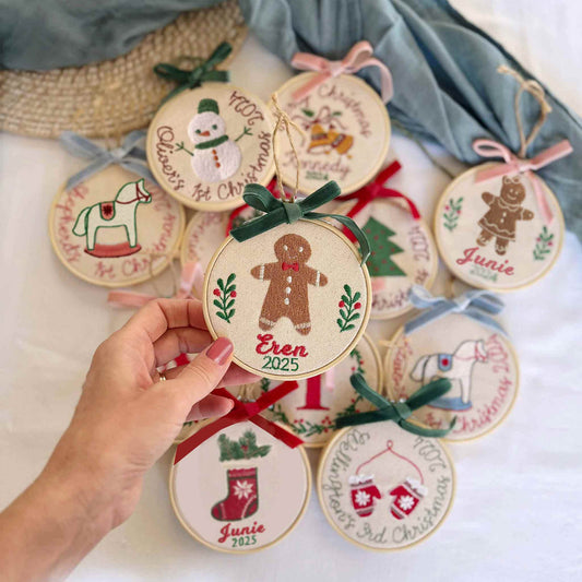 Personalized Baby's First Christmas Embroidery Ornament