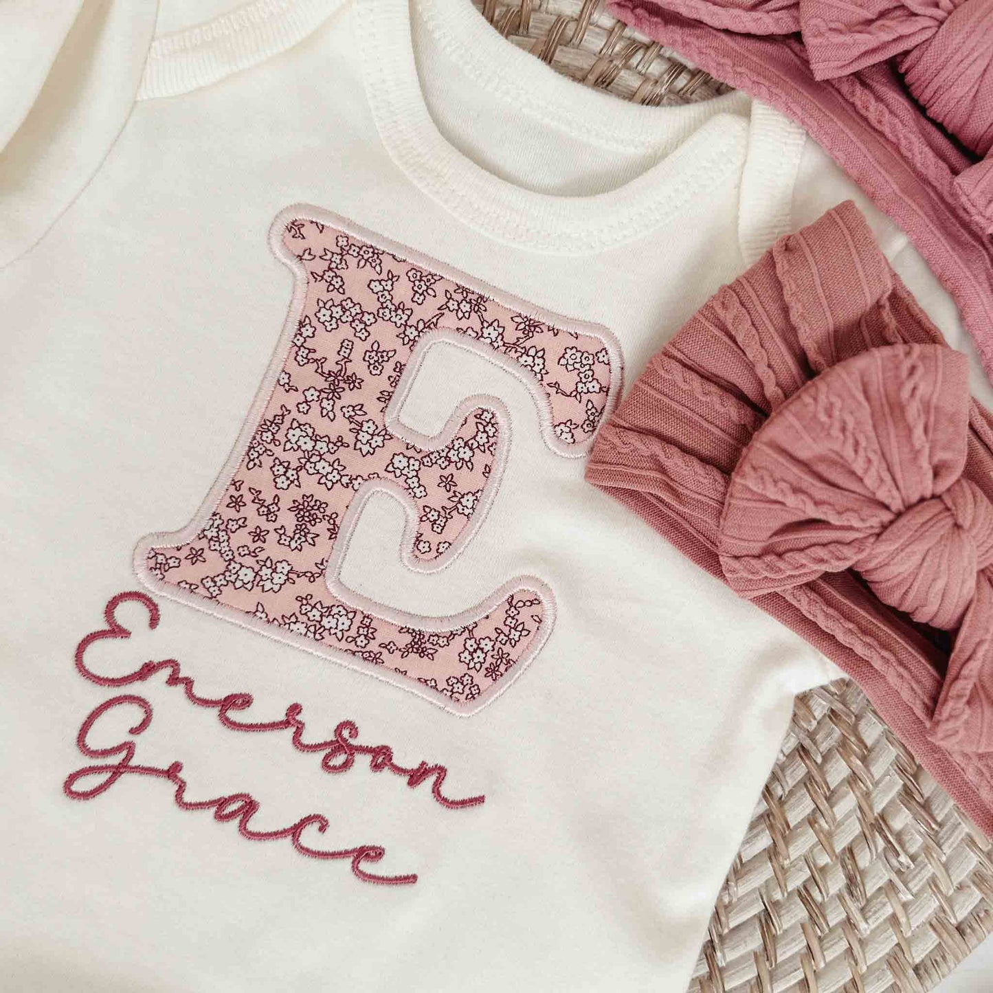 Personalized baby girl romper - ADD NAME AT CHECKOUT NOTES