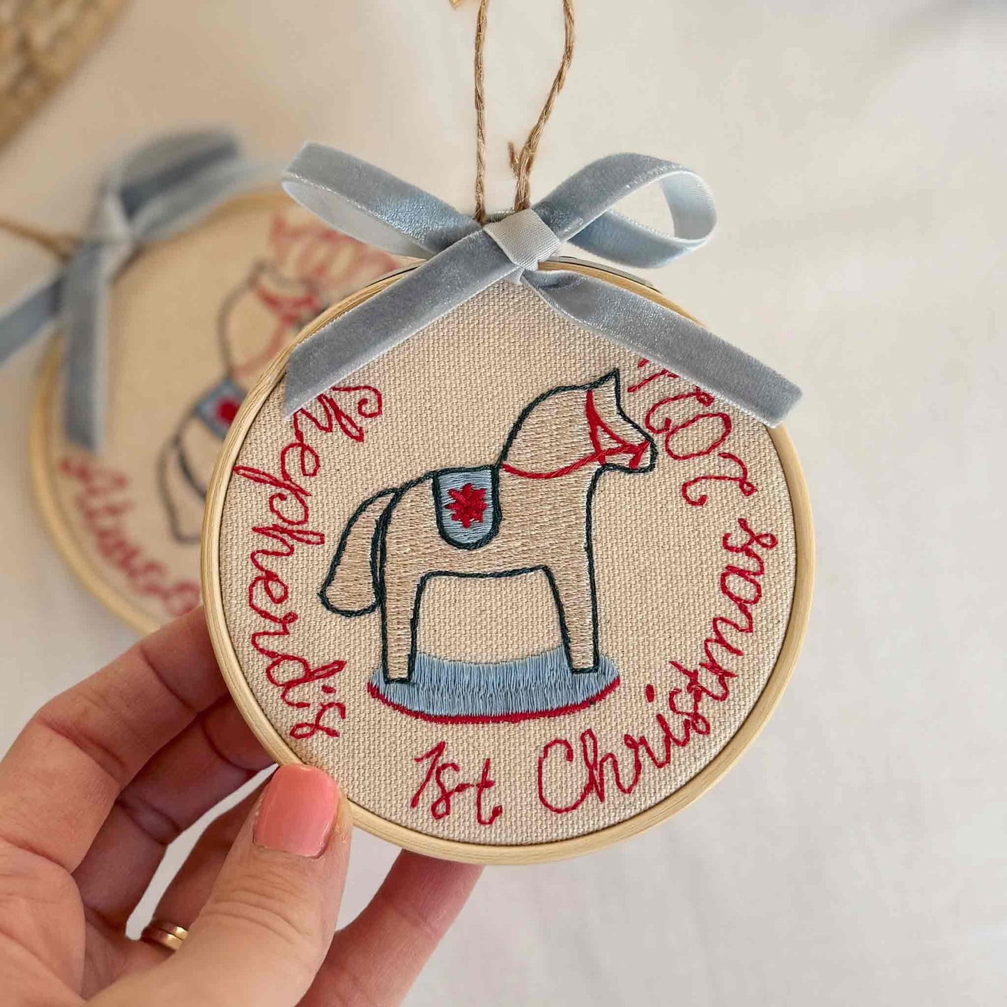 Personalized Baby's First Christmas Embroidery Ornament