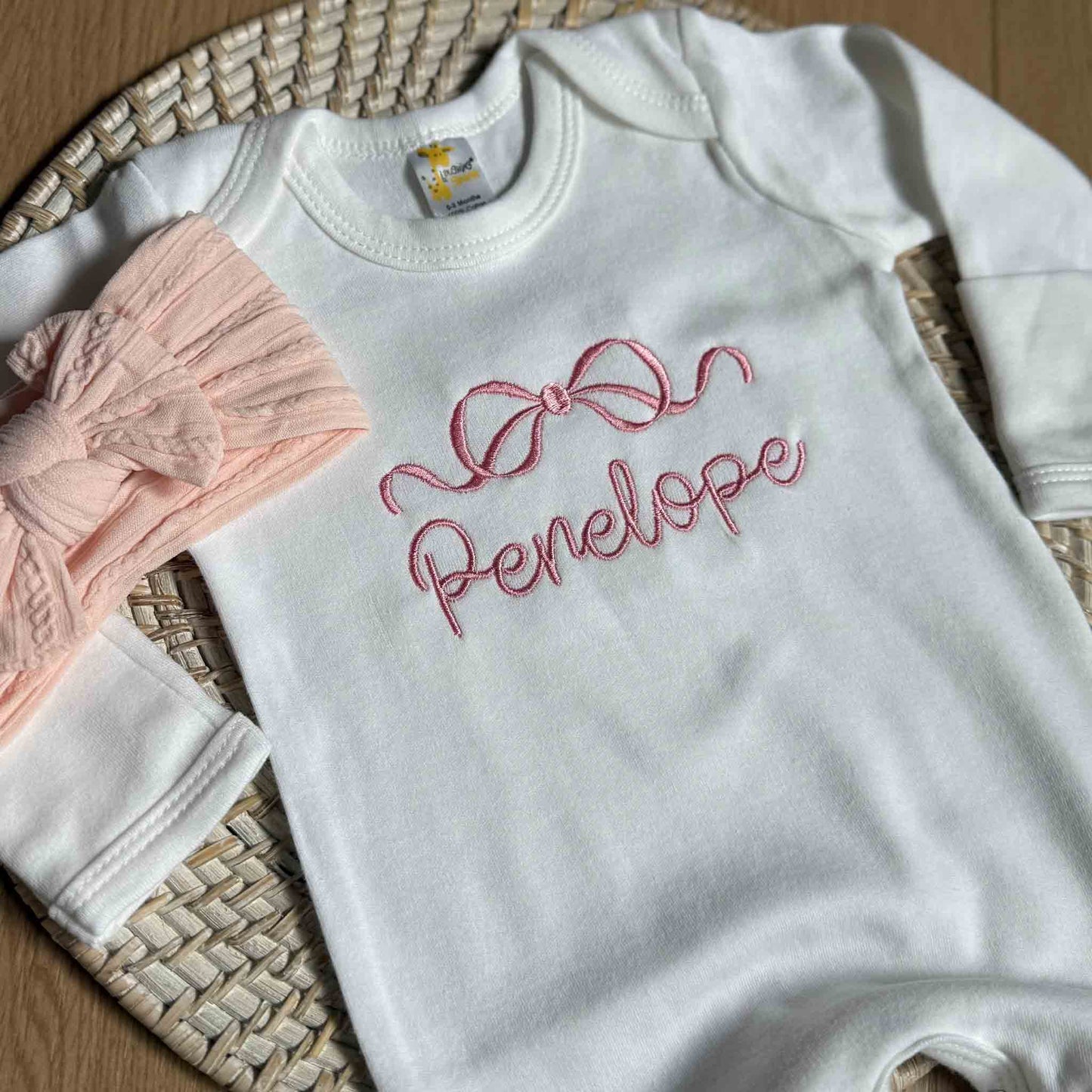 Baby Romper with Bow Design