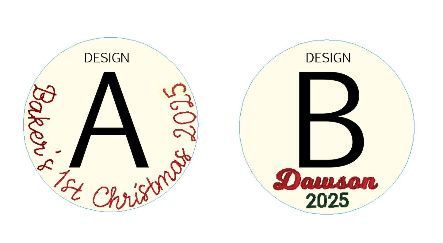 Personalized Baby's First Christmas Embroidery Ornament