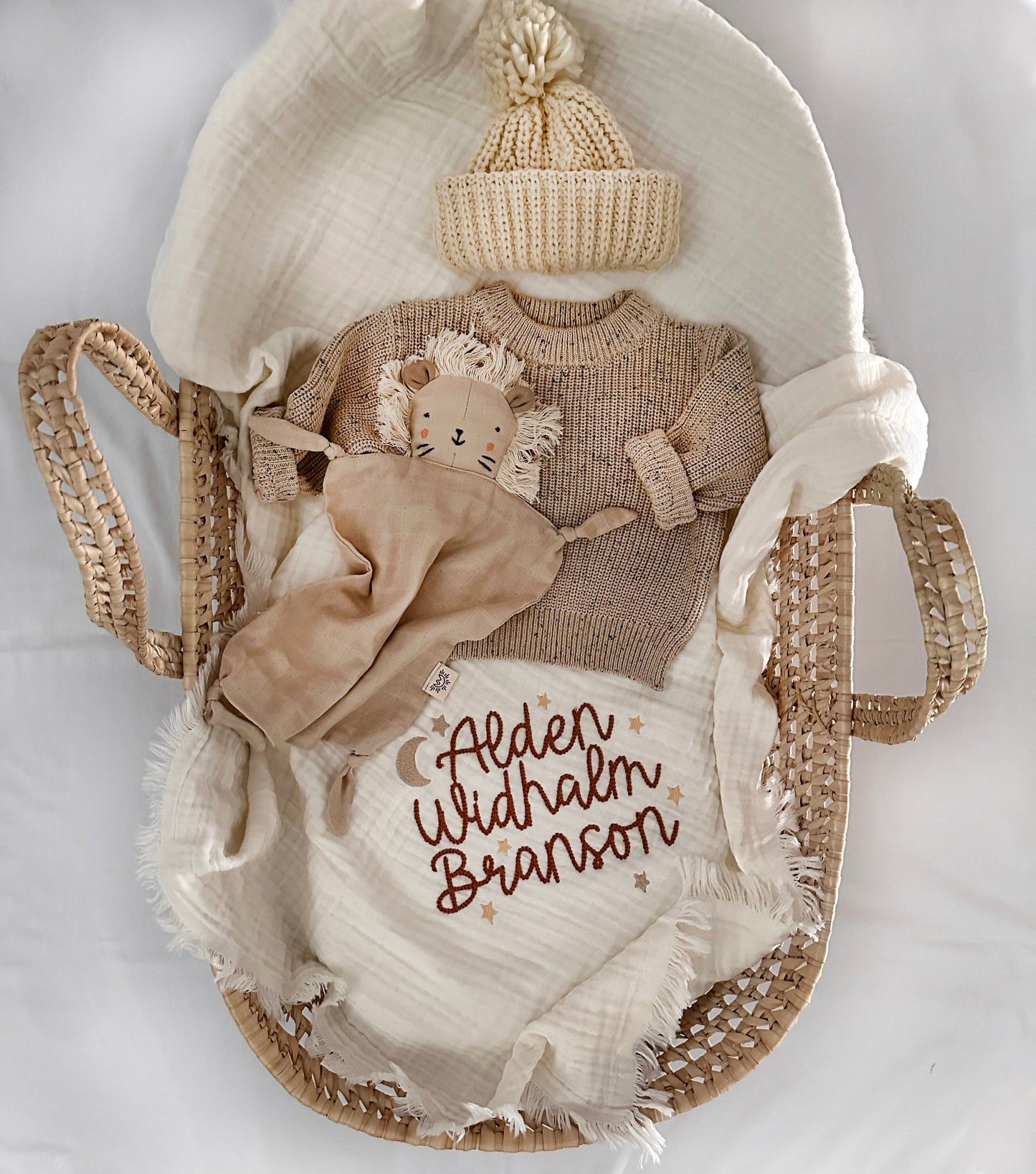 Personalized Embroidered Baby Boy Receiving Blanket