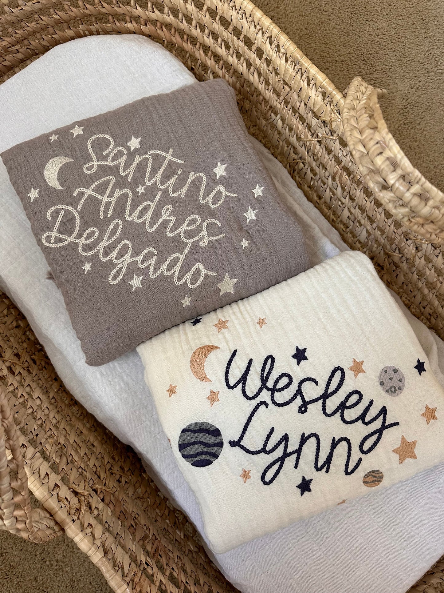 Personalized Embroidered Baby Boy Receiving Blanket