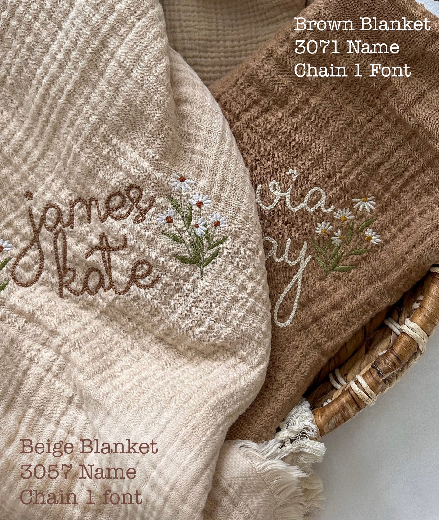 Rush Personalized Embroidered Baby Receiving Blanket