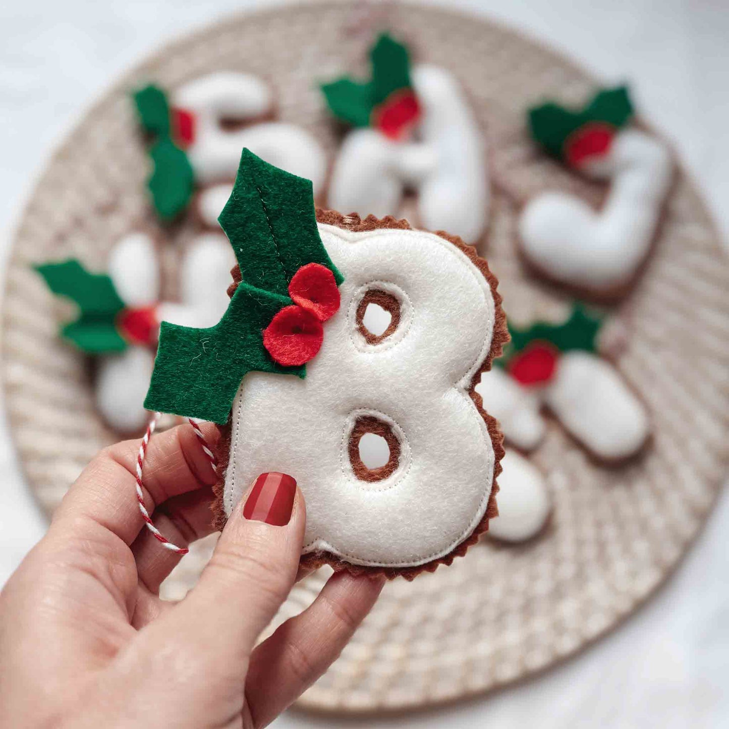 Gingerbread Felt Letter Ornaments