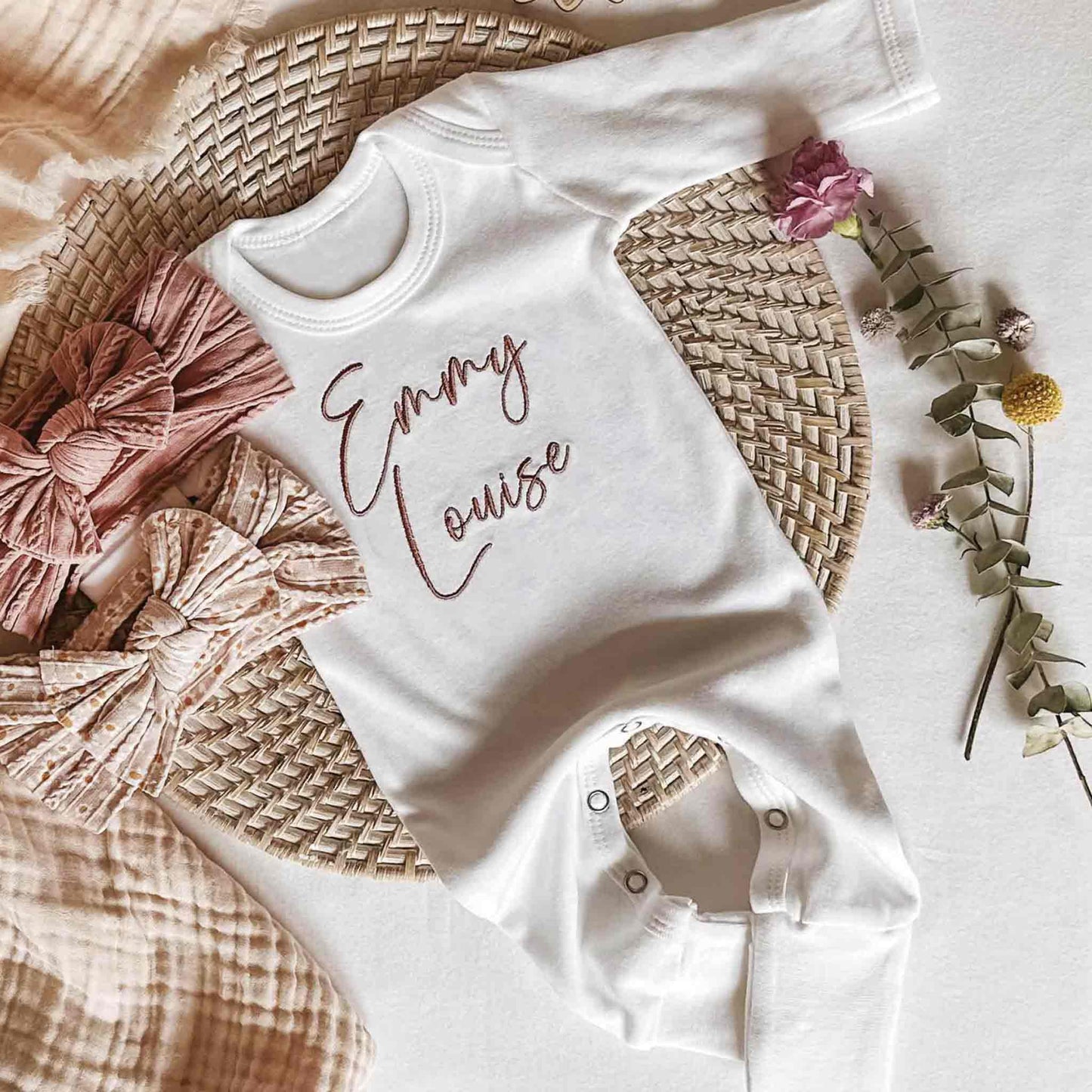 Personalized baby girl romper - ADD NAME AT CHECKOUT NOTES