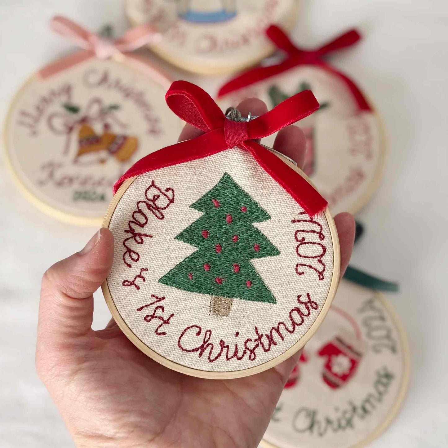 Personalized Baby's First Christmas Embroidery Ornament